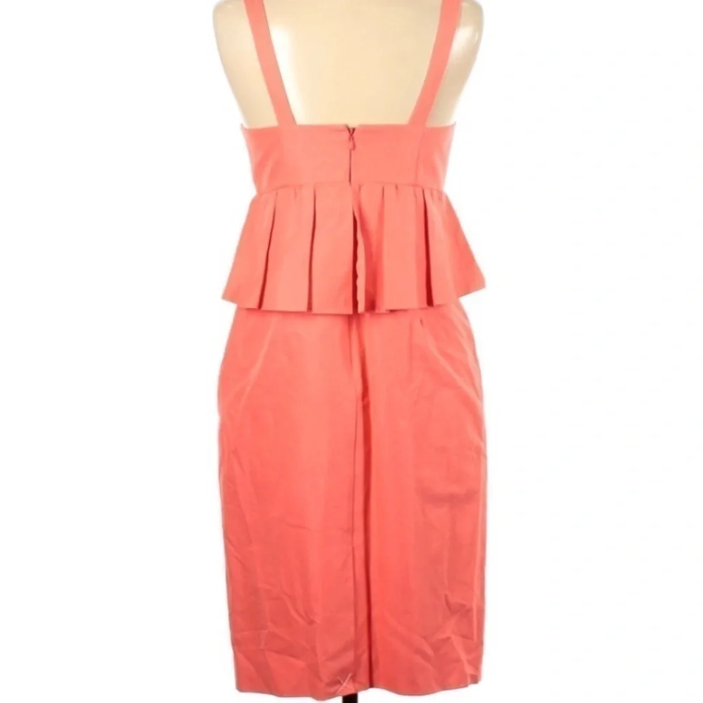 J. Crew Coral Peplum Waist Dress knee Length 2